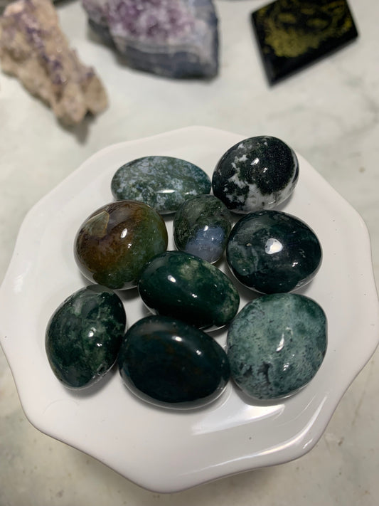 Moss Agate Sm Tumble