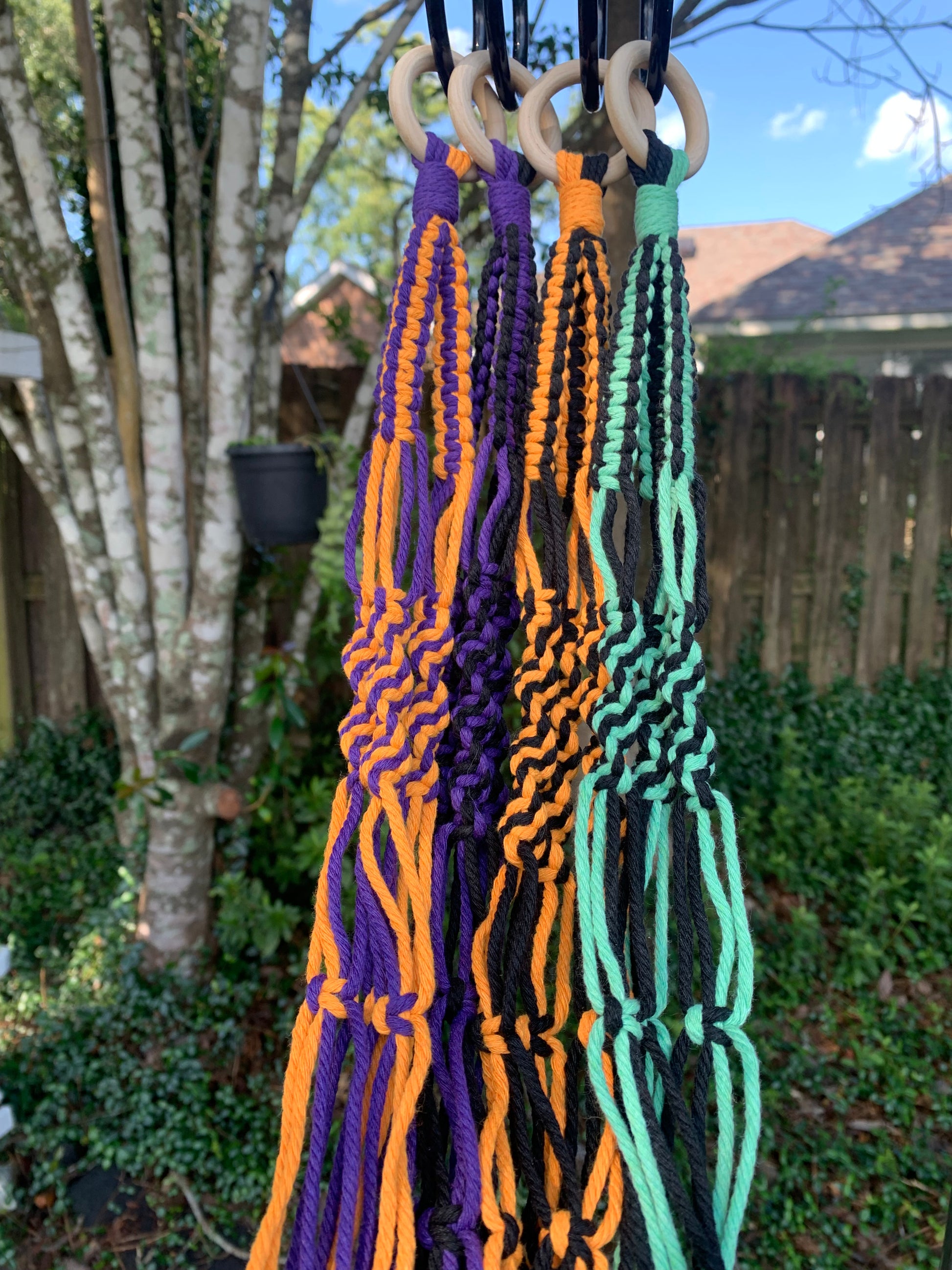 two tone macrame plant hanger Macrame Two Toned Plant Hangers