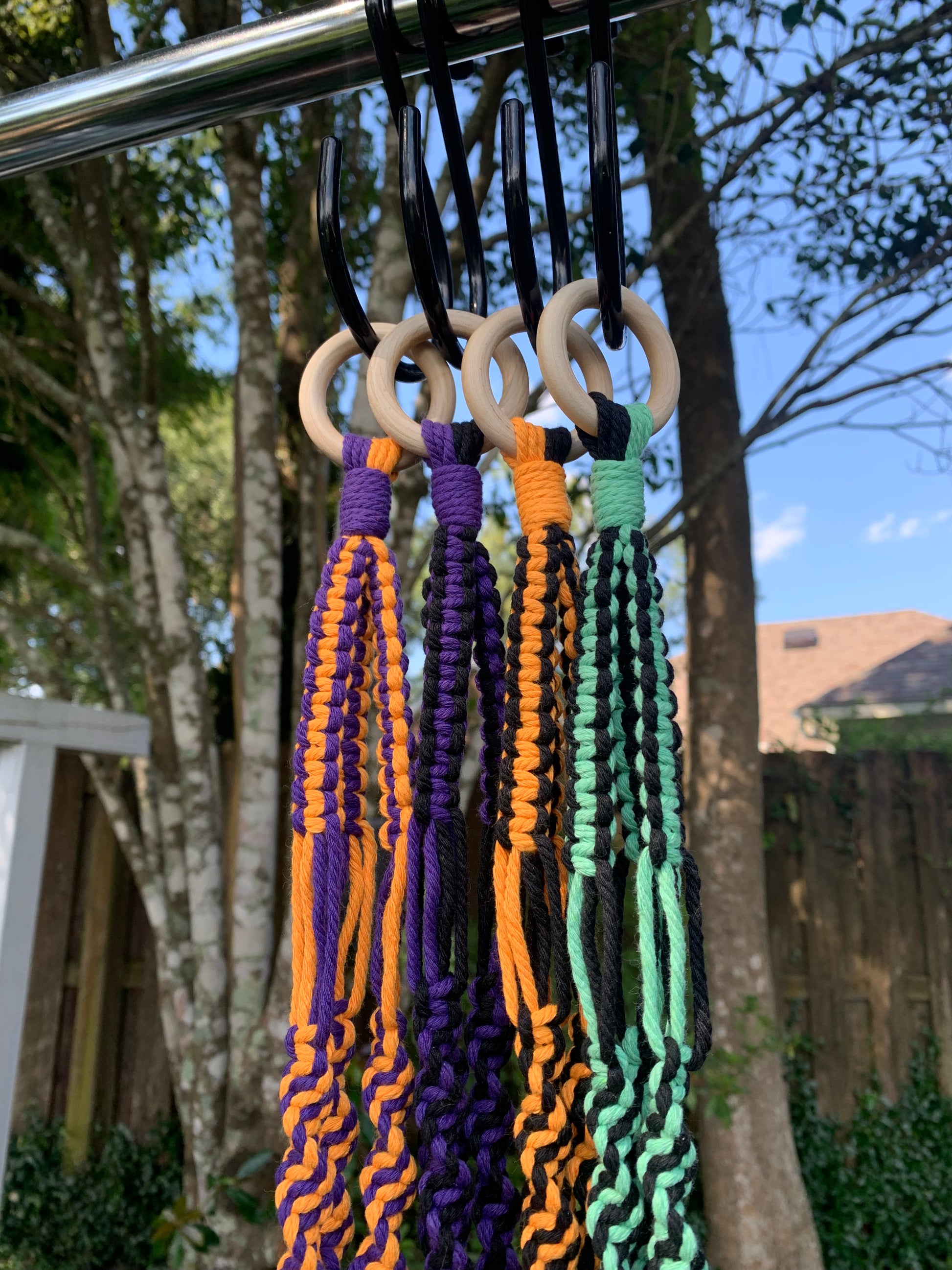 multicolor macrame plant hanger Macrame Two Toned Plant Hangers