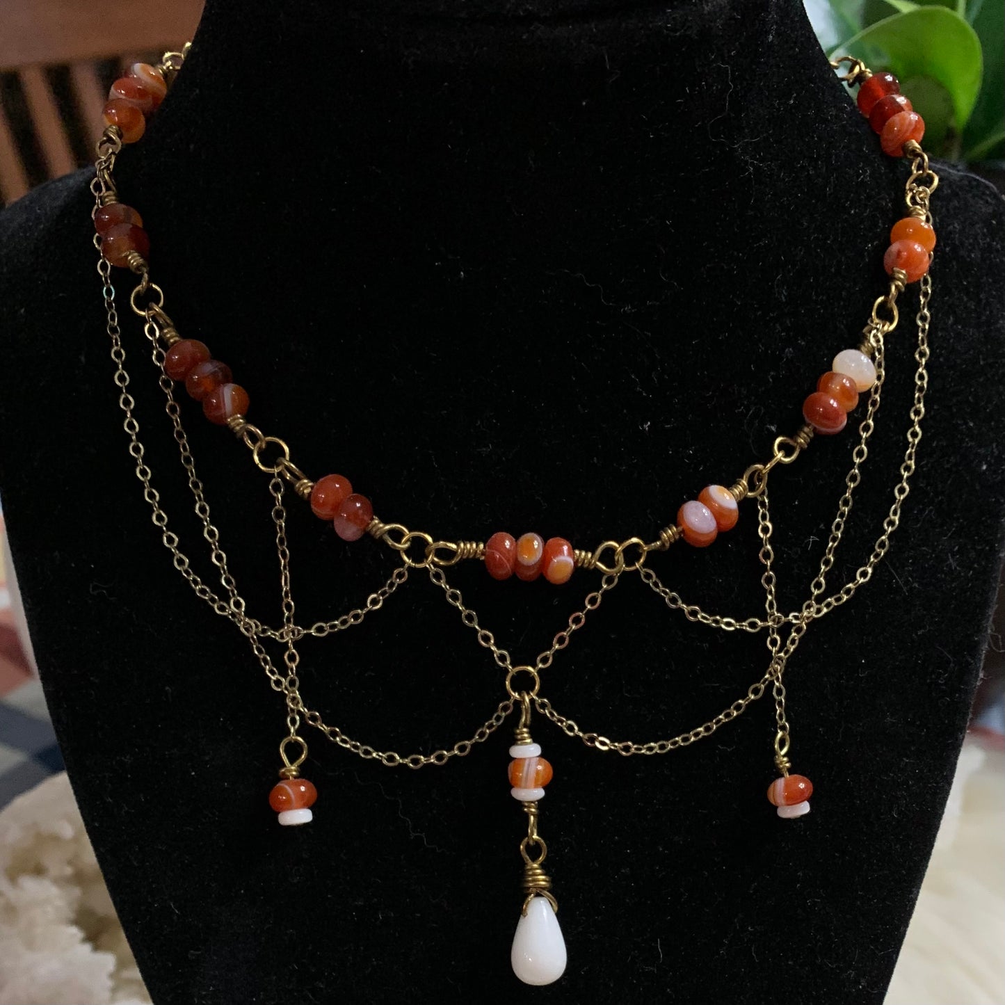 Carnelian Layered Choker Necklace